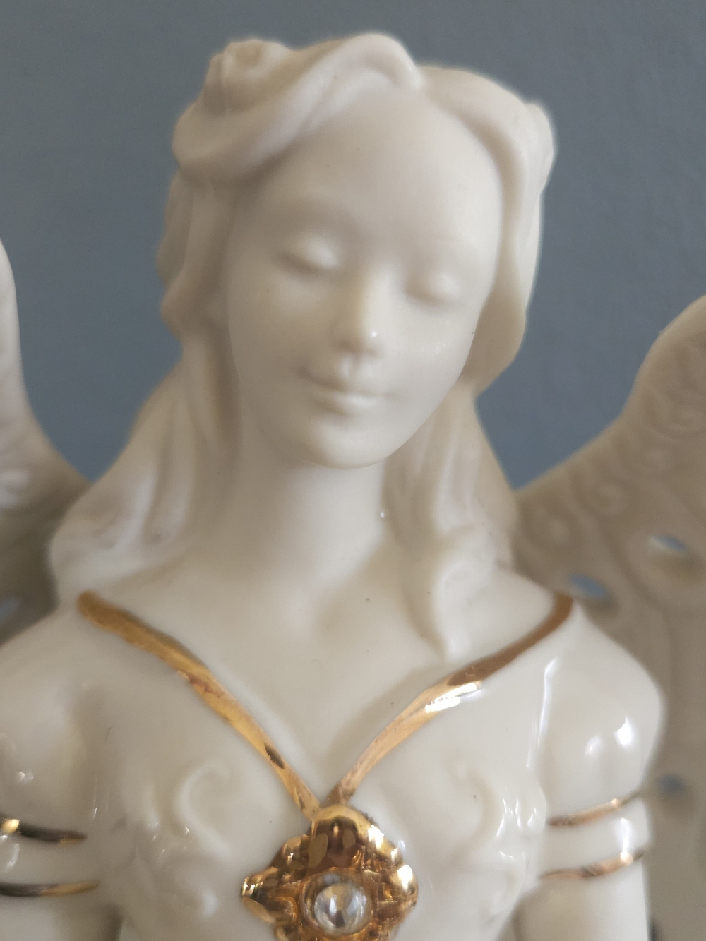 Lenox Ivory Ceramic Angel Figurine with Gold Accents